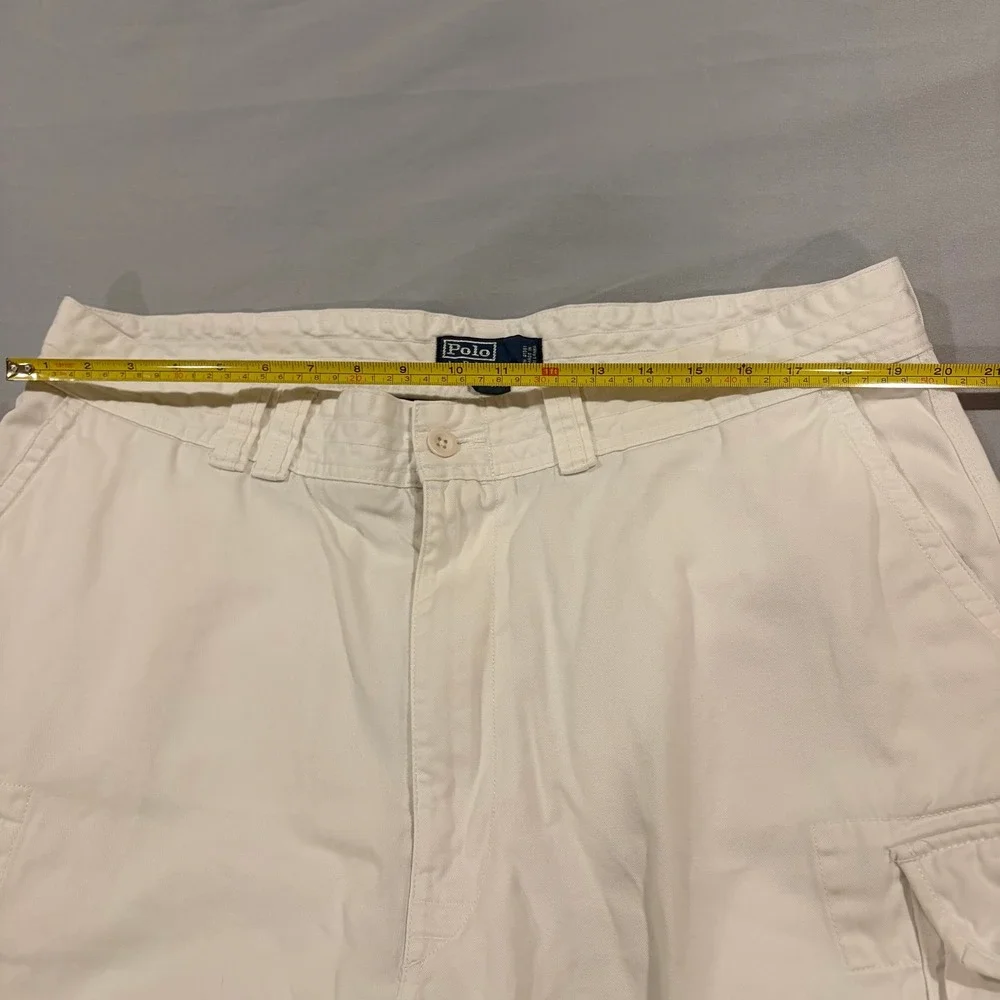 Polo Ralph Lauren Mens White Cotton Cargo Shorts Size 40 Classic Utility Preppy